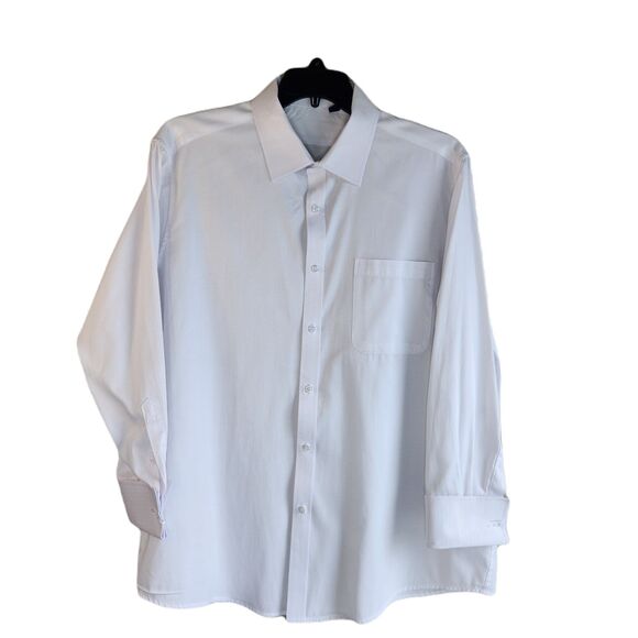 Design in Italy Luxury French Cuff Solid Men's White Dress 2XL Shirt 18 x 32-33‎ - Picture 1 of 7